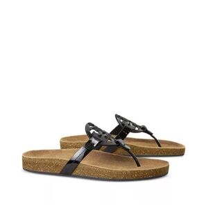 Pre-Loved Tory Burch Miller Clouds in Black Patent Leather